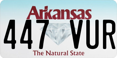 AR license plate 447VUR