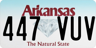 AR license plate 447VUV