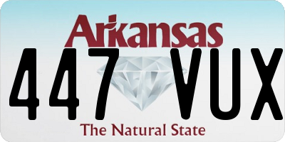 AR license plate 447VUX