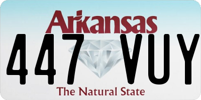AR license plate 447VUY