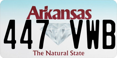 AR license plate 447VWB