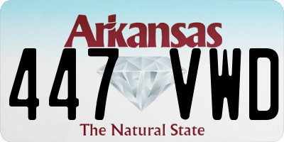 AR license plate 447VWD