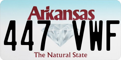 AR license plate 447VWF