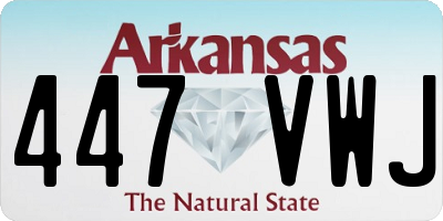 AR license plate 447VWJ