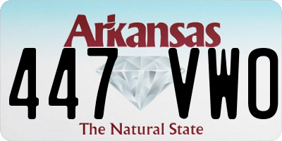 AR license plate 447VWO