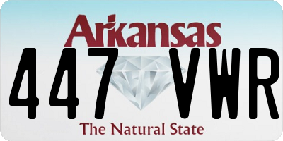 AR license plate 447VWR
