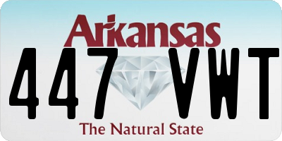 AR license plate 447VWT