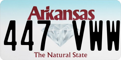 AR license plate 447VWW