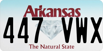 AR license plate 447VWX