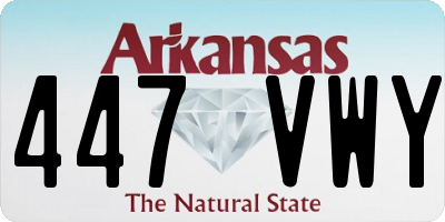 AR license plate 447VWY