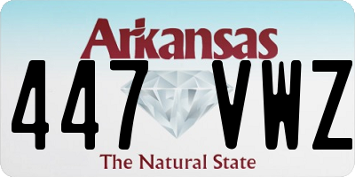 AR license plate 447VWZ