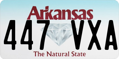 AR license plate 447VXA
