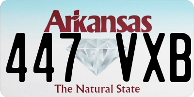 AR license plate 447VXB