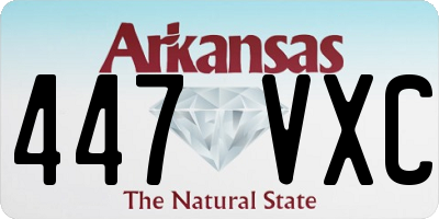 AR license plate 447VXC