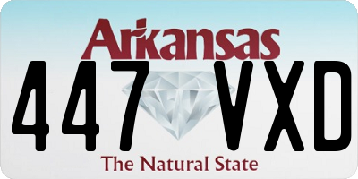 AR license plate 447VXD