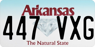 AR license plate 447VXG