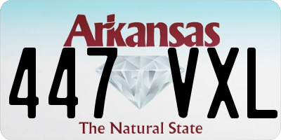 AR license plate 447VXL