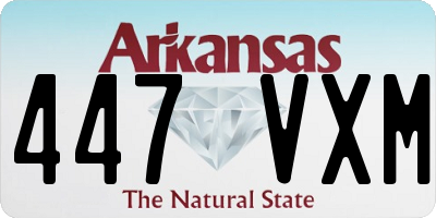 AR license plate 447VXM