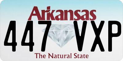 AR license plate 447VXP