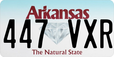 AR license plate 447VXR
