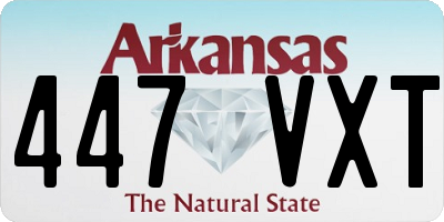 AR license plate 447VXT