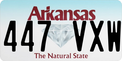 AR license plate 447VXW