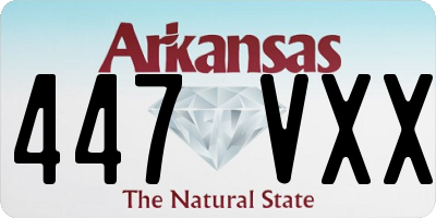 AR license plate 447VXX