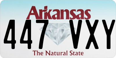 AR license plate 447VXY