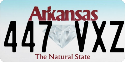 AR license plate 447VXZ