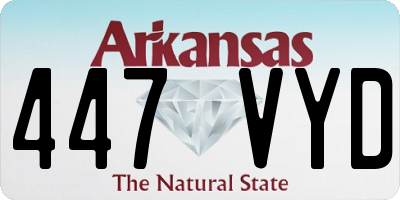 AR license plate 447VYD