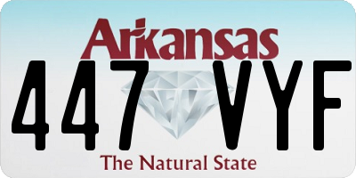 AR license plate 447VYF