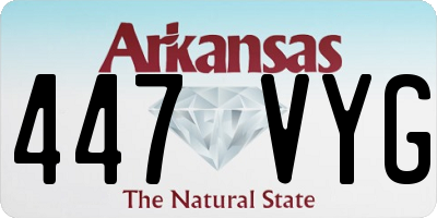 AR license plate 447VYG