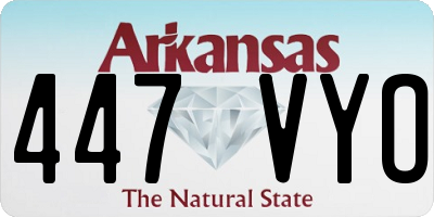 AR license plate 447VYO