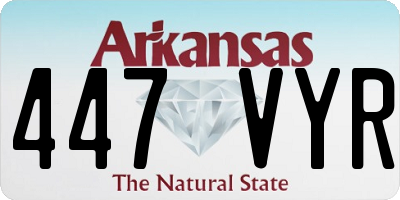 AR license plate 447VYR