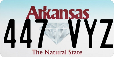 AR license plate 447VYZ