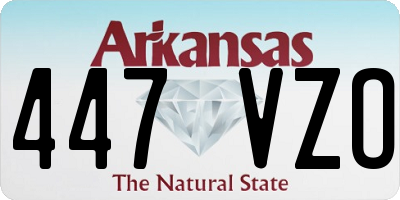 AR license plate 447VZO