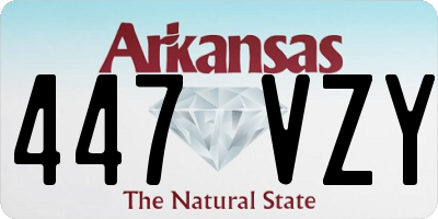 AR license plate 447VZY