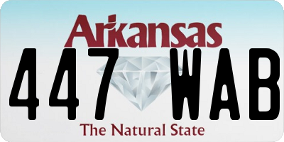 AR license plate 447WAB