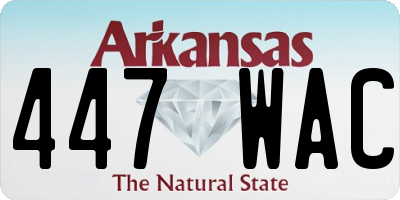 AR license plate 447WAC