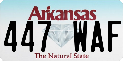 AR license plate 447WAF