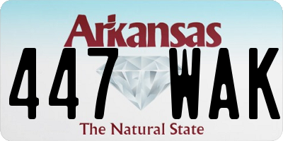 AR license plate 447WAK