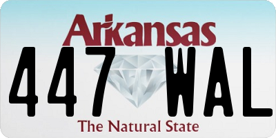 AR license plate 447WAL