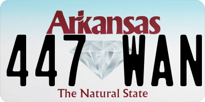 AR license plate 447WAN