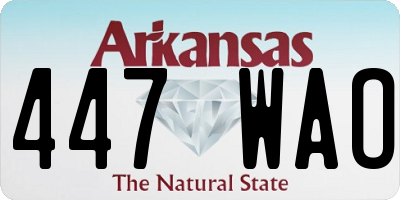 AR license plate 447WAO