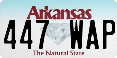 AR license plate 447WAP