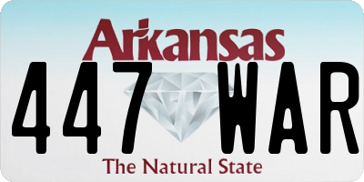 AR license plate 447WAR