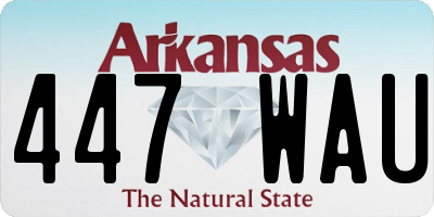 AR license plate 447WAU