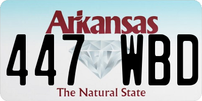 AR license plate 447WBD