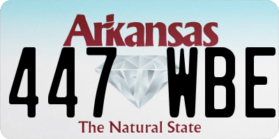AR license plate 447WBE