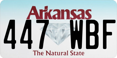 AR license plate 447WBF